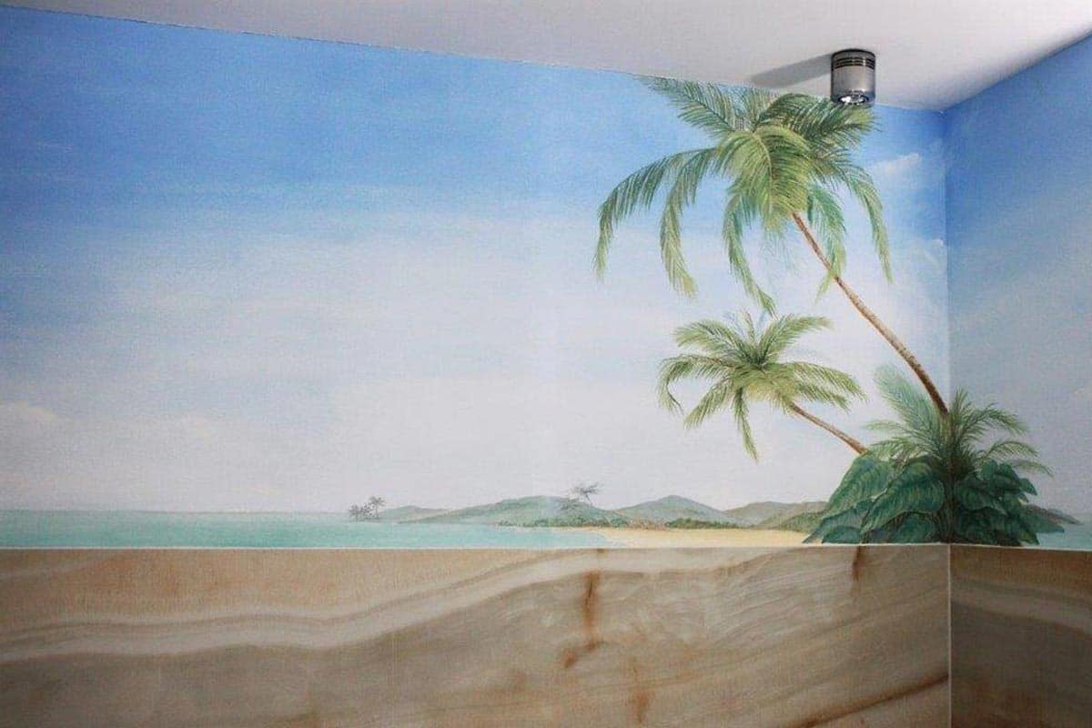 Badezimmer mit karibischem Strand